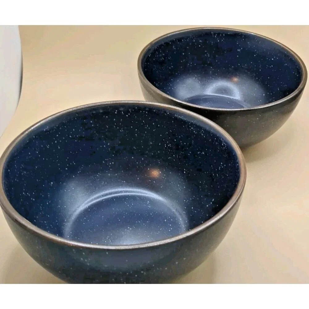 Mikasa Gourmet Basics Stoneware Juliana Blue Cereal Bowls Set Of 2